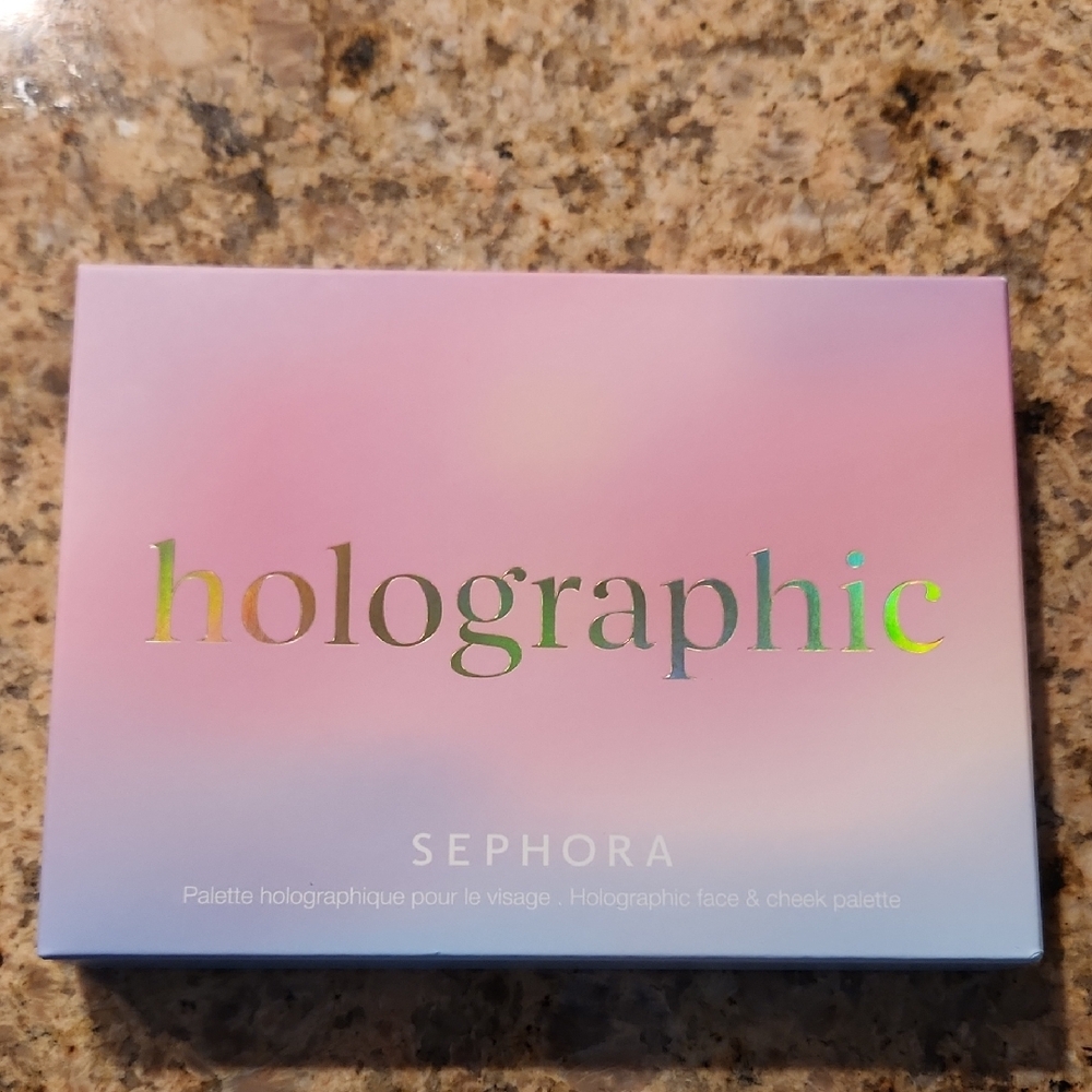 Sephora Holographic Palette with Pastel Pink and Blue